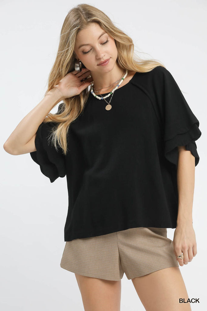 "Eva" Linen Top - The Katie Grace Boutique
