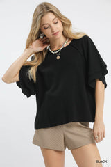 "Eva" Linen Top - The Katie Grace Boutique