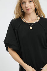 "Eva" Linen Top - The Katie Grace Boutique