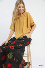 "Rachel" Linen Blend Top - The Katie Grace Boutique