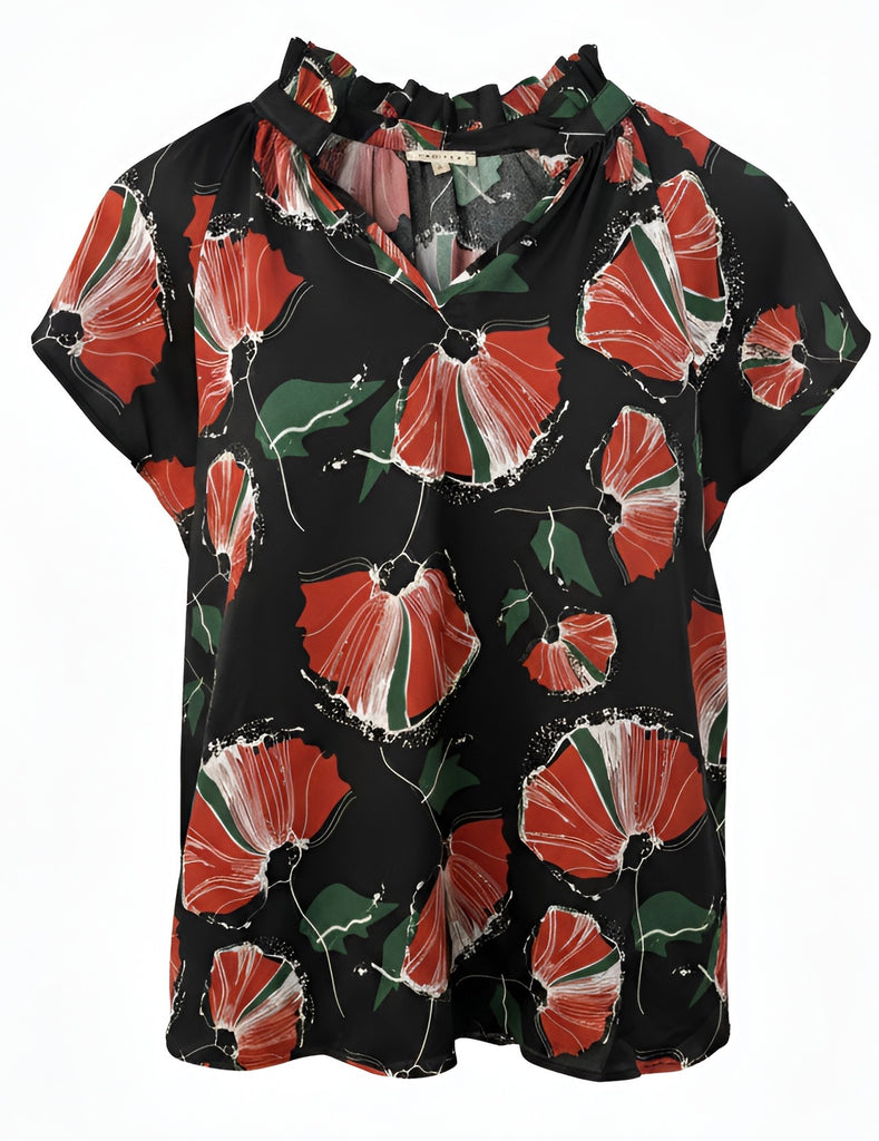"Tatum" Floral Blouse - The Katie Grace Boutique
