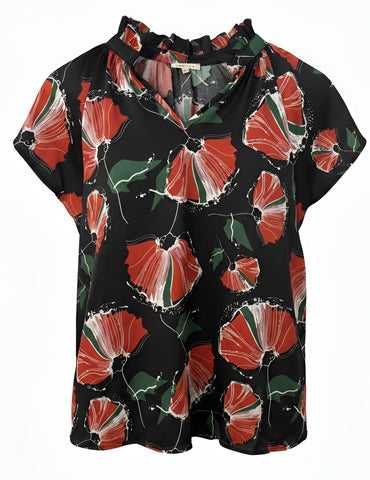 "Tatum" Floral Blouse - The Katie Grace Boutique