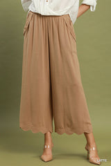 "Leesa" Wide Leg with Scallops Hem - The Katie Grace Boutique