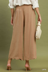 "Leesa" Wide Leg with Scallops Hem - The Katie Grace Boutique