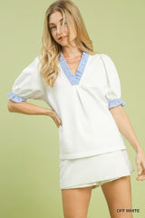 "Sutton" Striped Ruffle Details - The Katie Grace Boutique