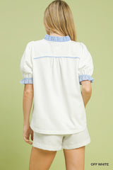 "Sutton" Striped Ruffle Details - The Katie Grace Boutique