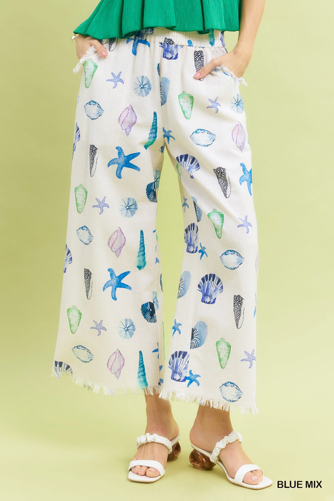 "Shelly" Cropped Sea Motif - The Katie Grace Boutique
