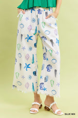 "Shelly" Cropped Sea Motif - The Katie Grace Boutique