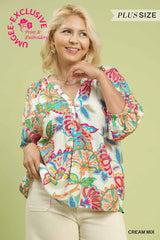 "Deidre" Paisley Blouse, Plus - The Katie Grace Boutique