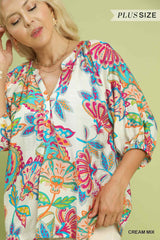"Deidre" Paisley Blouse, Plus - The Katie Grace Boutique