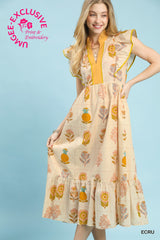 "Summer" Floral Midi Dress - The Katie Grace Boutique