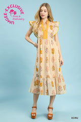 "Summer" Floral Midi Dress - The Katie Grace Boutique