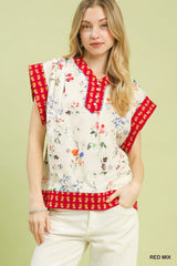 "Vivian" Cap Sleeve Blouse - The Katie Grace Boutique