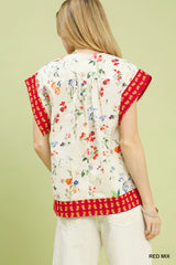 "Vivian" Cap Sleeve Blouse - The Katie Grace Boutique