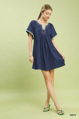 "Kiki" Linen Blend Dress - The Katie Grace Boutique
