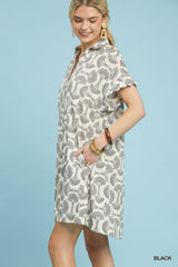 "Clara" Scalloped  Detail Dress - The Katie Grace Boutique
