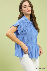 "Kirsten" Linen Blend Blouse - The Katie Grace Boutique