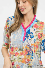 "Shasta" Watercolor Floral Blouse - The Katie Grace Boutique