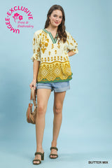 "Josephine" V Neck Blouse - The Katie Grace Boutique