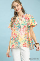 "Candi" Flutter Blouse - The Katie Grace Boutique