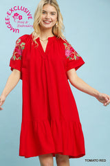 "Cheri" Embroidered Dress - The Katie Grace Boutique
