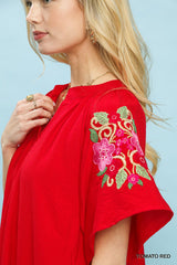 "Cheri" Embroidered Dress - The Katie Grace Boutique