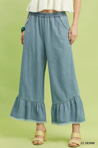 "Jenny" Frayed Wide Jeans, 2 colors - The Katie Grace Boutique