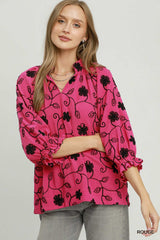 "Rani" Embroidered Blouse - The Katie Grace Boutique