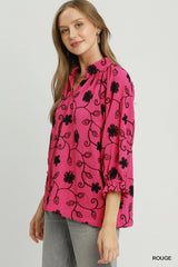 "Rani" Embroidered Blouse - The Katie Grace Boutique