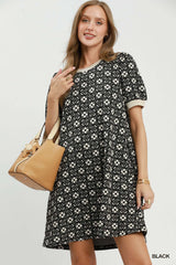 "Quinn" Floral Texture Dress - The Katie Grace Boutique