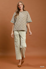 "Manda" Jacquard Top - The Katie Grace Boutique