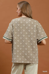 "Manda" Jacquard Top - The Katie Grace Boutique