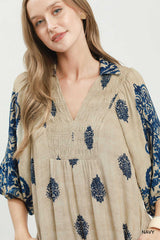 "Annie" Midi Dress, Blue - The Katie Grace Boutique