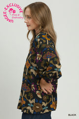 "Ashley" Floral 3/4 Blouse - The Katie Grace Boutique