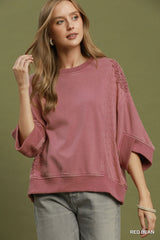 "Simone" Mineral Washed Top - The Katie Grace Boutique