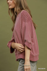 "Simone" Mineral Washed Top - The Katie Grace Boutique