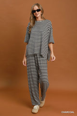 "Anya" Striped Soft Matching Separates - The Katie Grace Boutique
