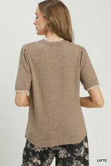 "Andrea" Short Sleeve Sweater - The Katie Grace Boutique