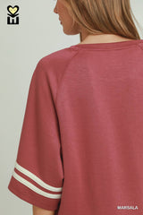 "Macy" Luxe Knit Top with Stripe - The Katie Grace Boutique