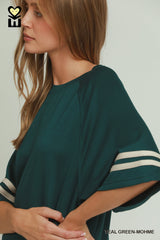 "Macy" Luxe Knit Top with Stripe - The Katie Grace Boutique