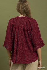 "Gina" Animal Design Blouse , 2 Colors - The Katie Grace Boutique