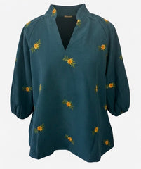 "Autumn" Corduroy Embroidered Shirt - The Katie Grace Boutique