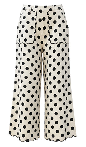 "Carmen" Scalloped Polka Pants - The Katie Grace Boutique