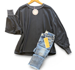 "Macey" Mineral Oversized Top - The Katie Grace Boutique
