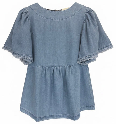 "Shay" Denim Top - The Katie Grace Boutique