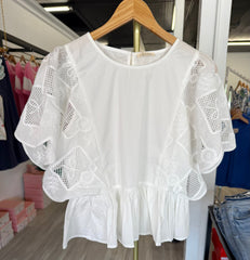 "Savanah" Peplum Blouse - The Katie Grace Boutique