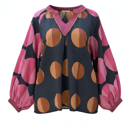 "Dottie" Polka Blouse - The Katie Grace Boutique