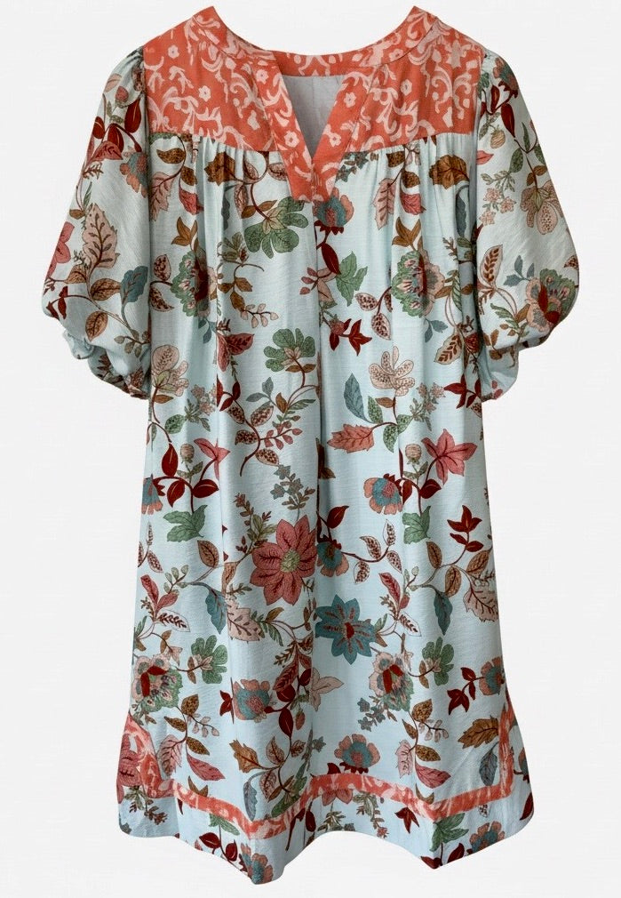 "Coral" Floral Dress - The Katie Grace Boutique