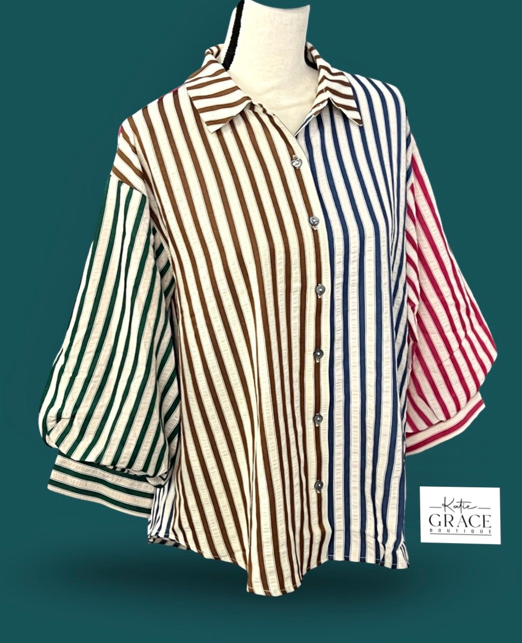 "Ainsley" Striped Top - The Katie Grace Boutique