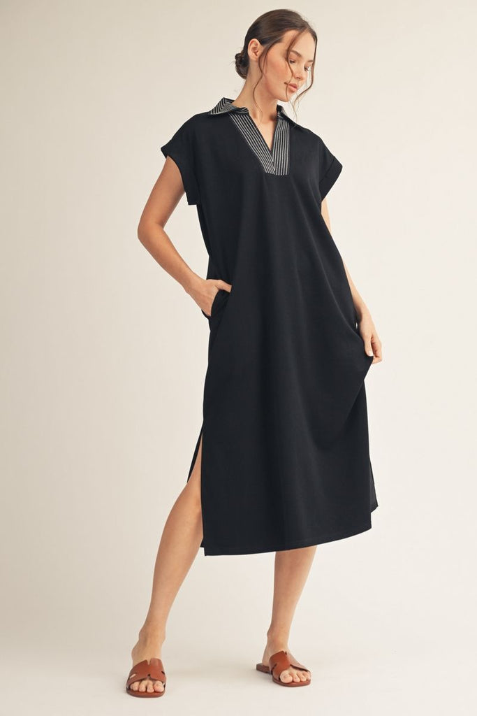 "Noir" Midi Dress - The Katie Grace Boutique